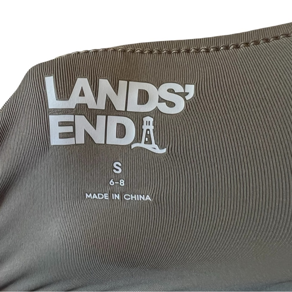 Lands’ End Halter Athletic Knee Length Dress Sunwashed Olive Small Active Travel - Picture 3 of 5